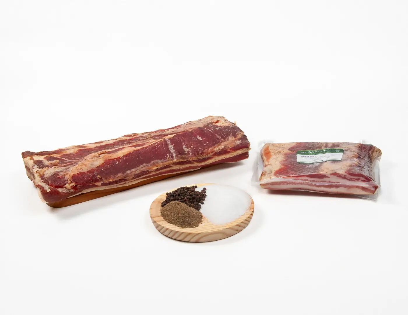 Pancetta tesa dolce stagionata metà s.v.